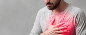 image of a man suffering from chest pain