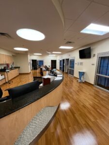 Spacious hospital lobby welcoming patients at RapidCare in San Antonio